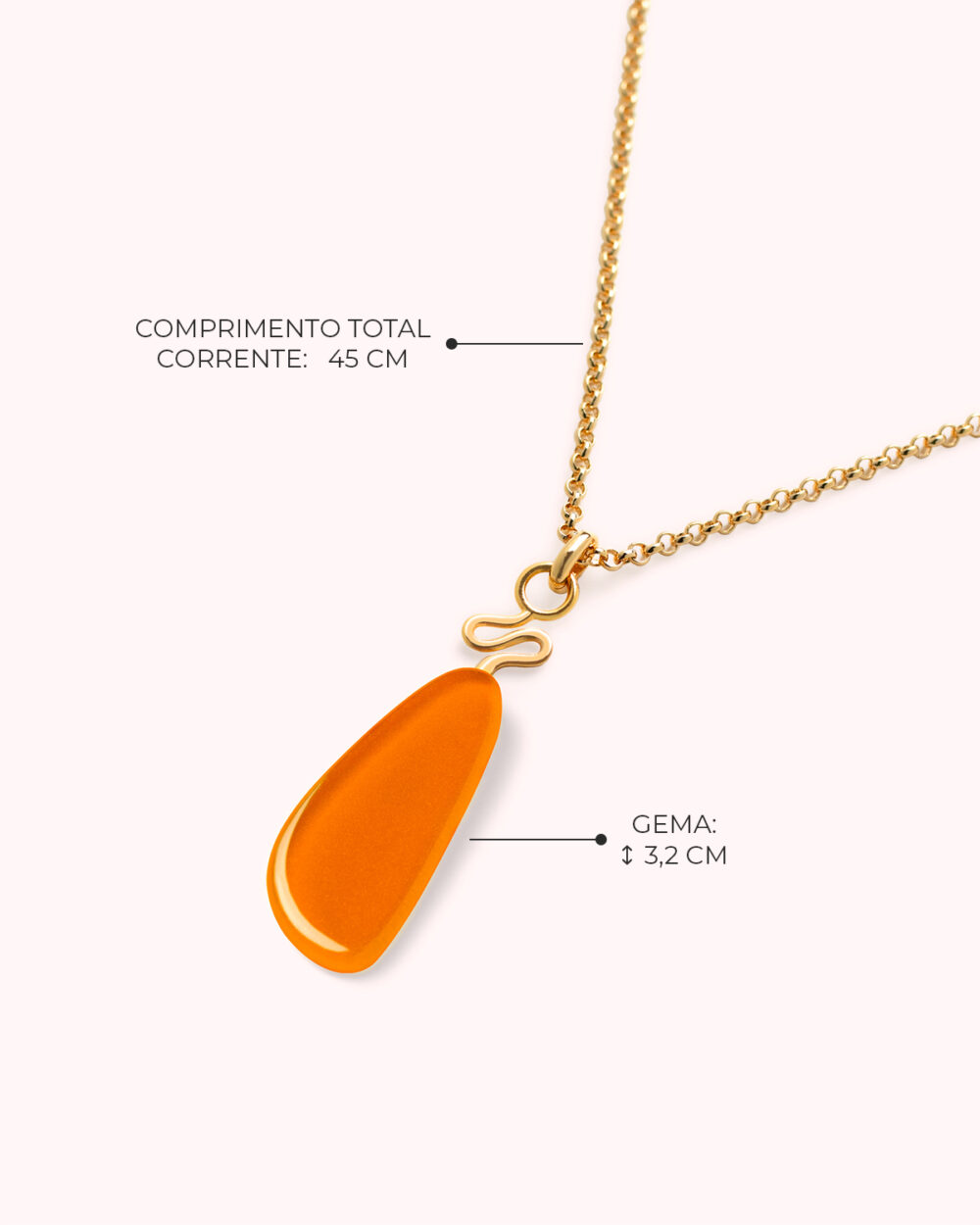 Colar Riva Laranja – Banho Ouro 18K - Image 3