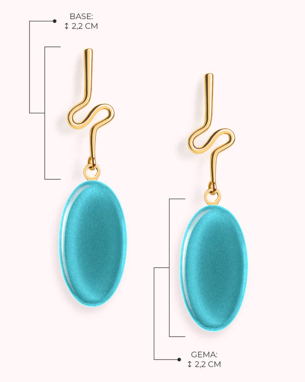 Brinco Costa Azul Turquesa - Banho Ouro 18K - Image 3