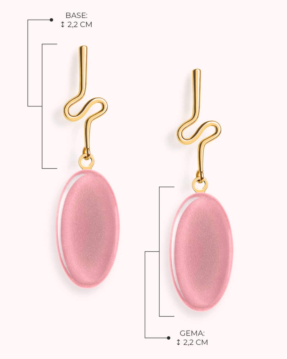 Brinco Costa Rosa – Banho Ouro 18K - Image 3