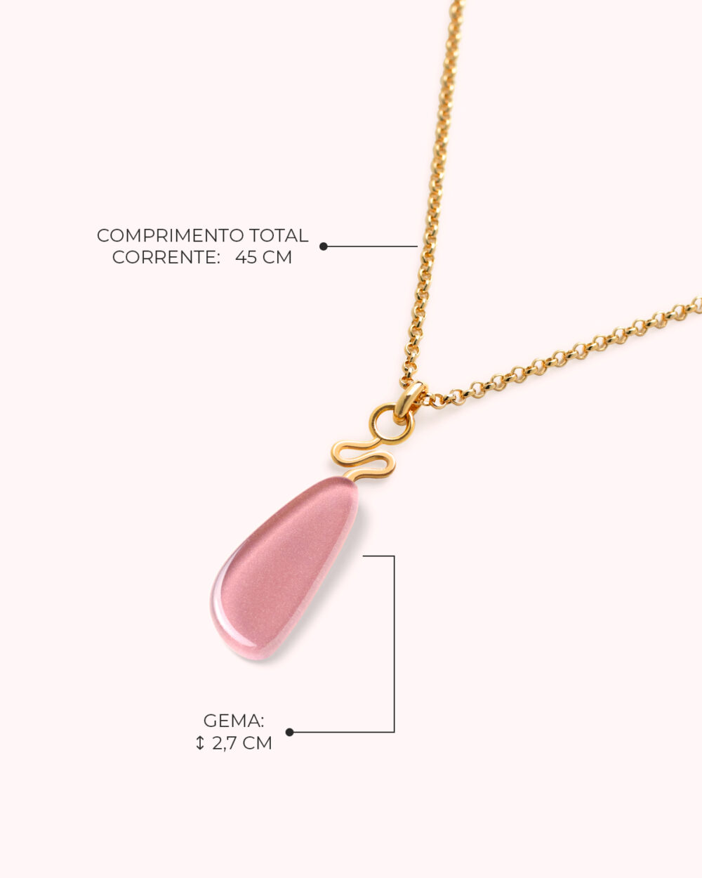 Colar Mini Riva Rosa – Banho Ouro 18K - Image 3