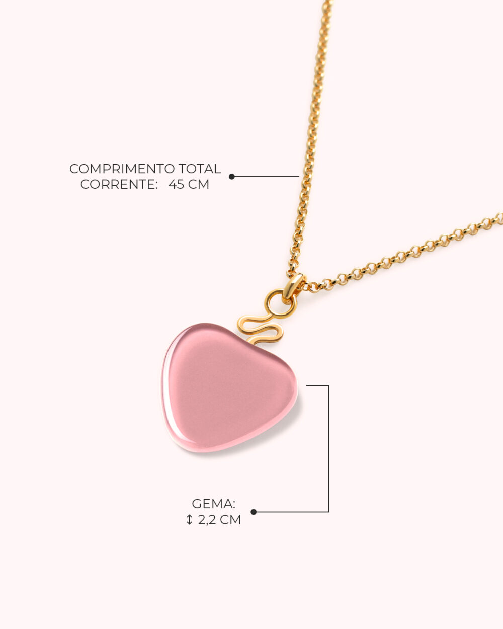 Colar Mini Orla Rosa – Banho Ouro 18K - Image 3