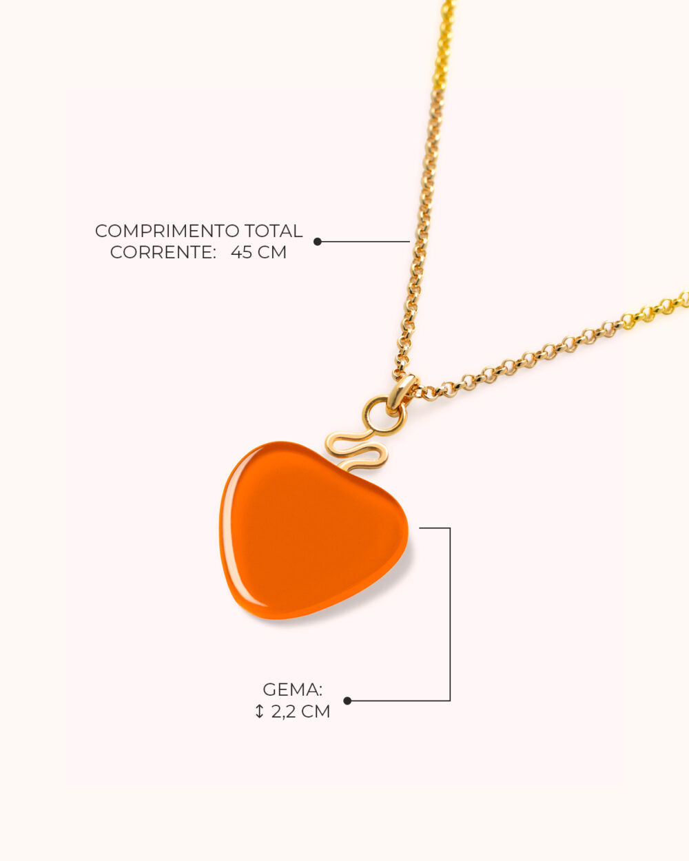 Colar Mini Orla Laranja – Banho Ouro 18K - Image 3