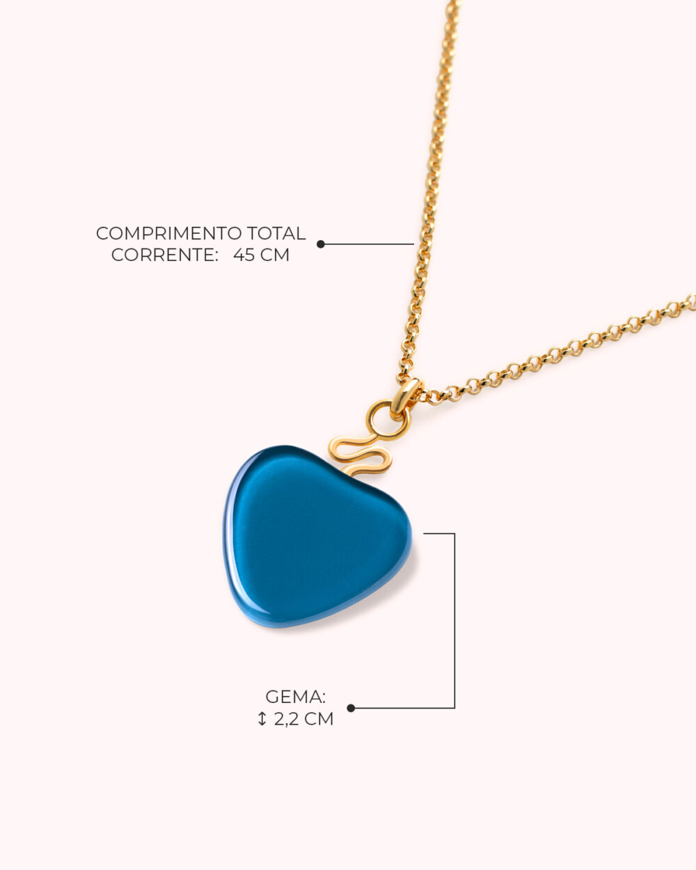 Colar Mini Orla Azul – Banho Ouro 18K - Image 3