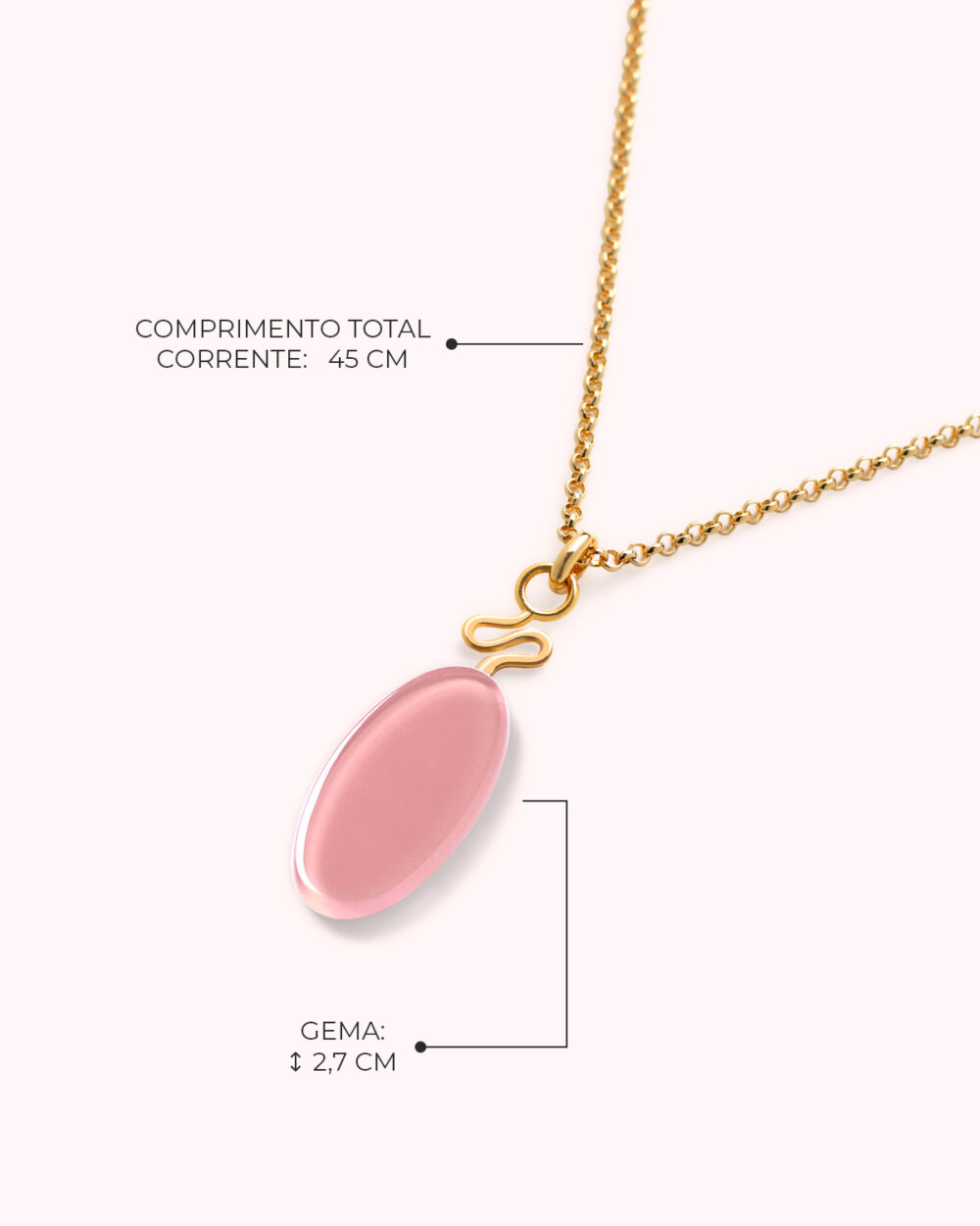 Colar Mini Costa Rosa – Banho Ouro 18K - Image 3