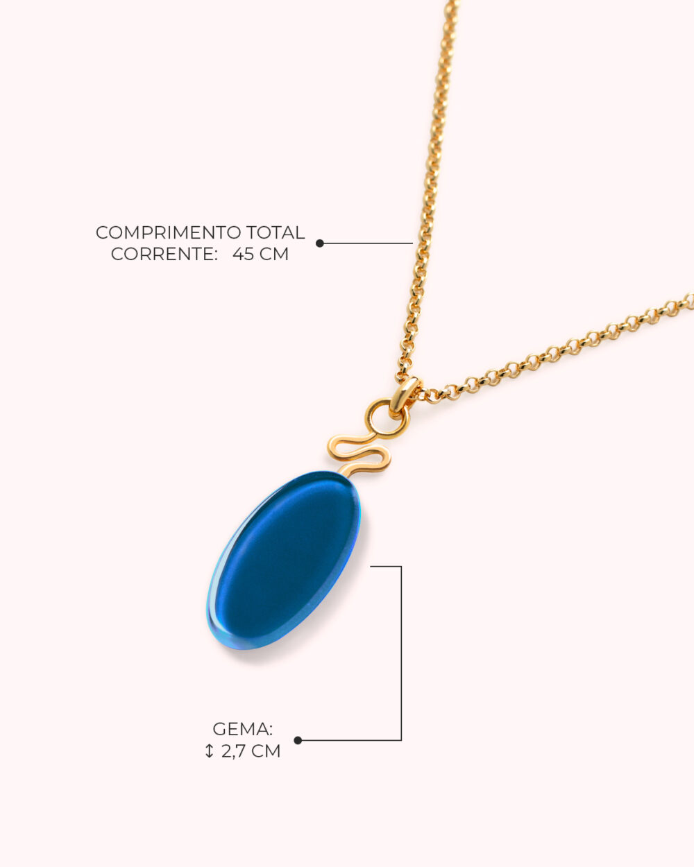 Colar Mini Costa Azul - Banho Ouro 18K - Image 3