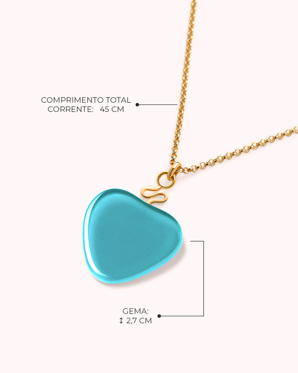 Colar Orla Azul Turquesa – Banho Ouro 18K - Image 3