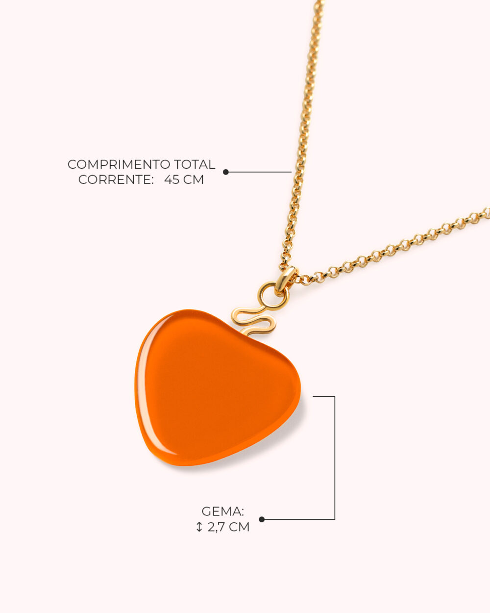 Colar Orla Laranja – Banho Ouro 18K - Image 3