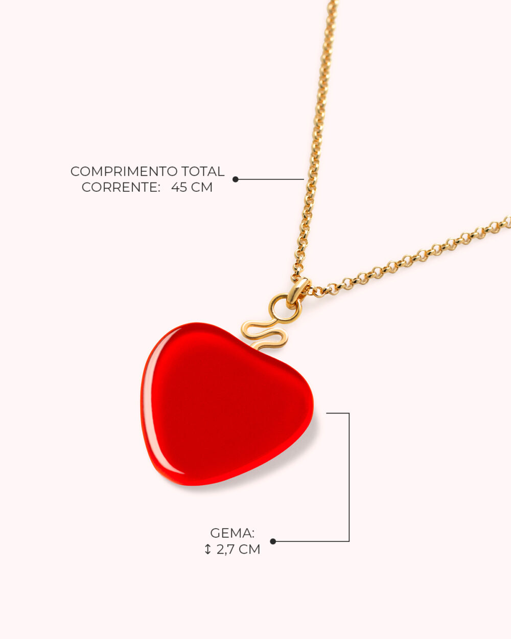 Colar Orla Vermelho – Banho Ouro 18K - Image 3