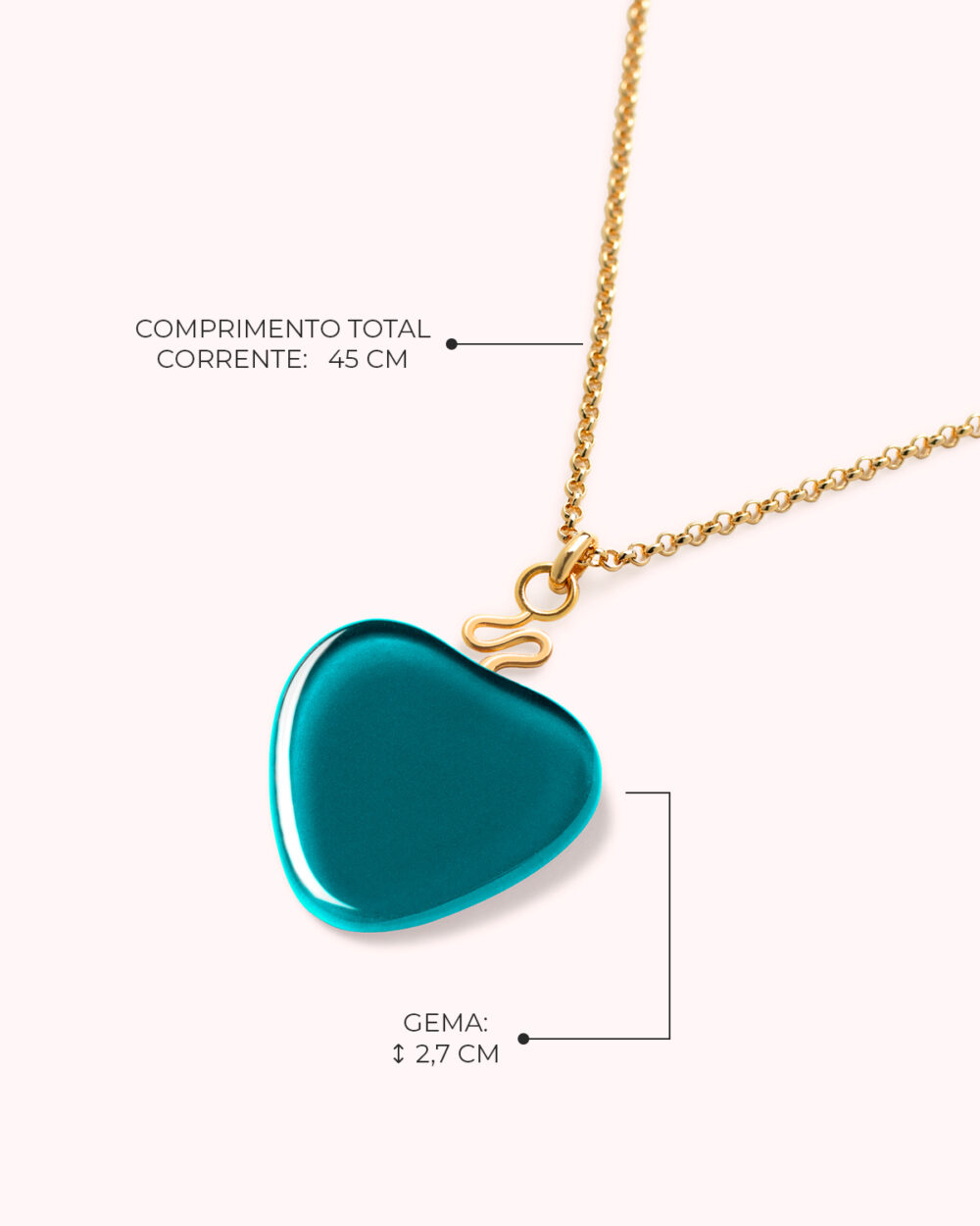 Colar Orla Azul Petróleo - Banho Ouro 18K - Image 3