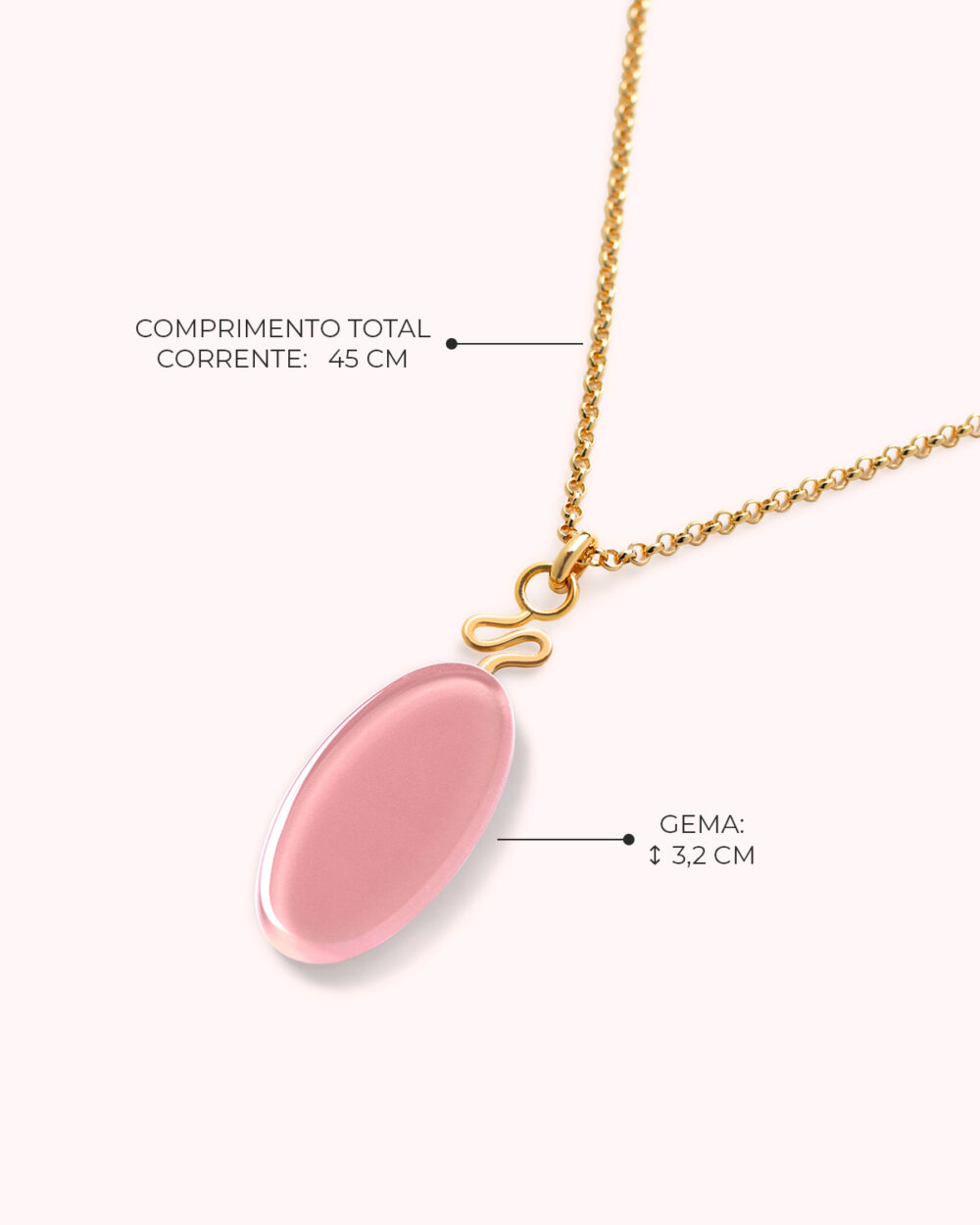 Colar Costa Rosa – Banho Ouro 18K - Image 3