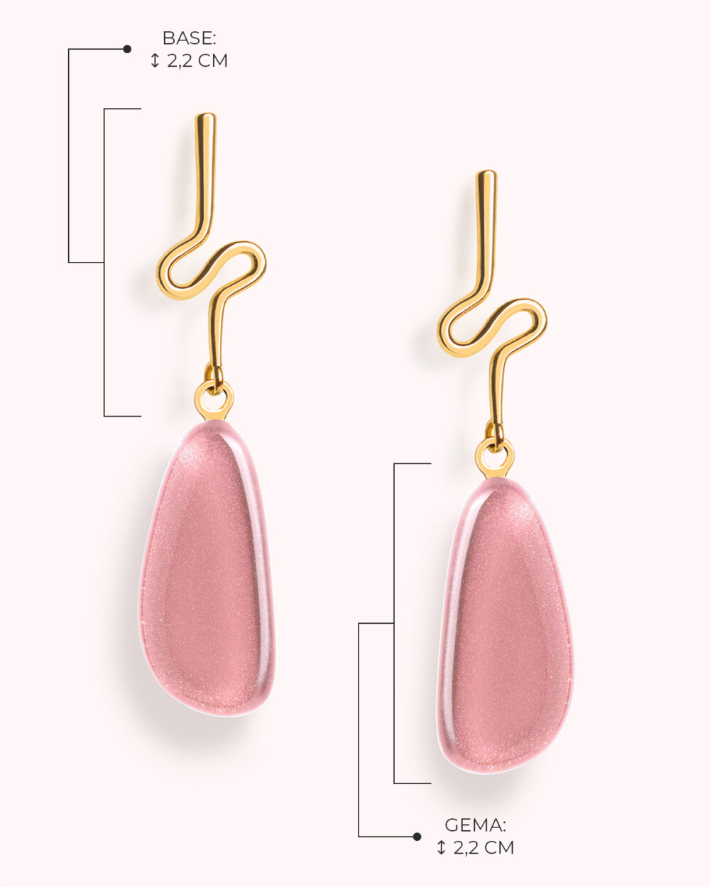 Brinco Riva Rosa – Banho Ouro 18K - Image 3