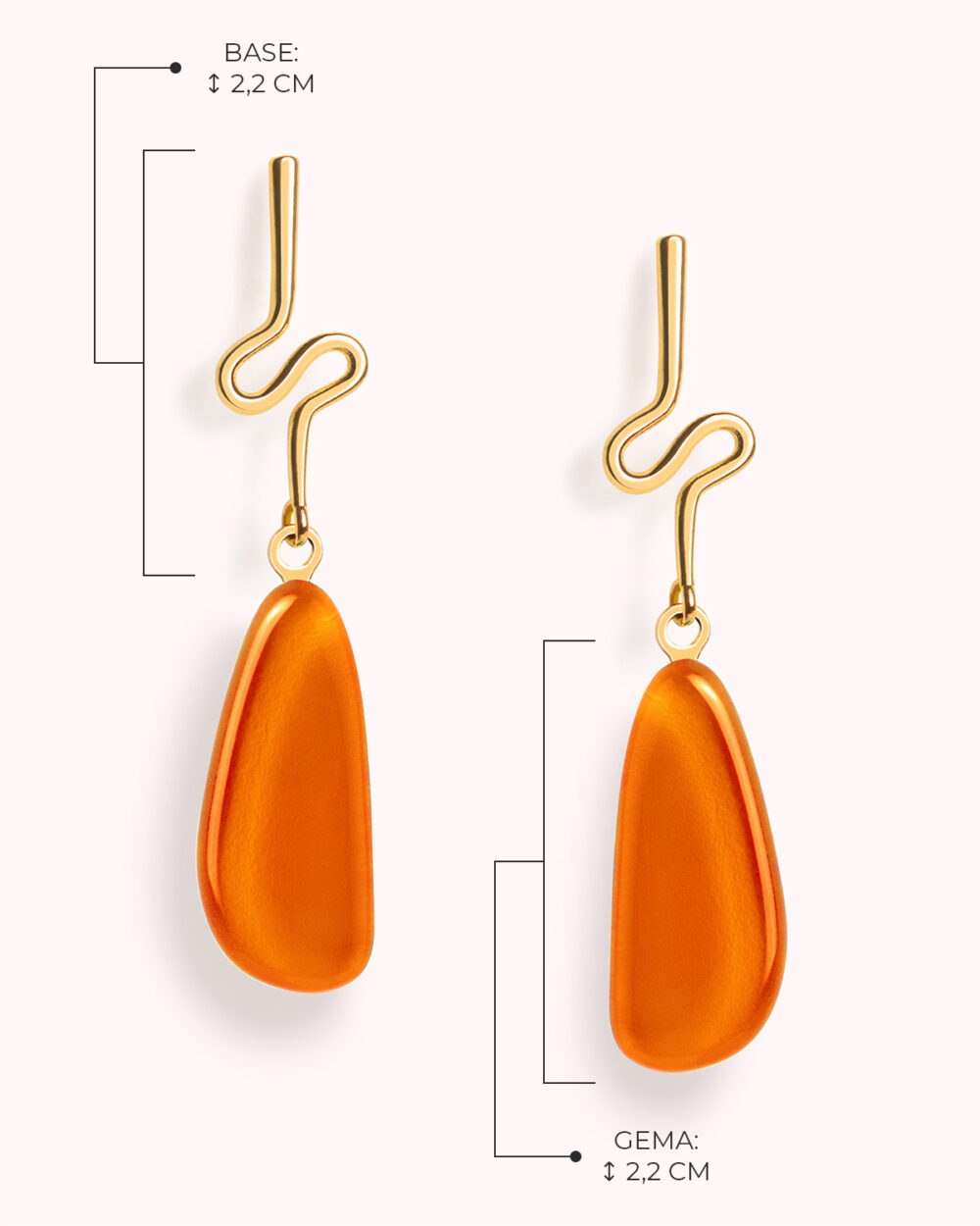 Brinco Riva Laranja – Banho Ouro 18K - Image 3