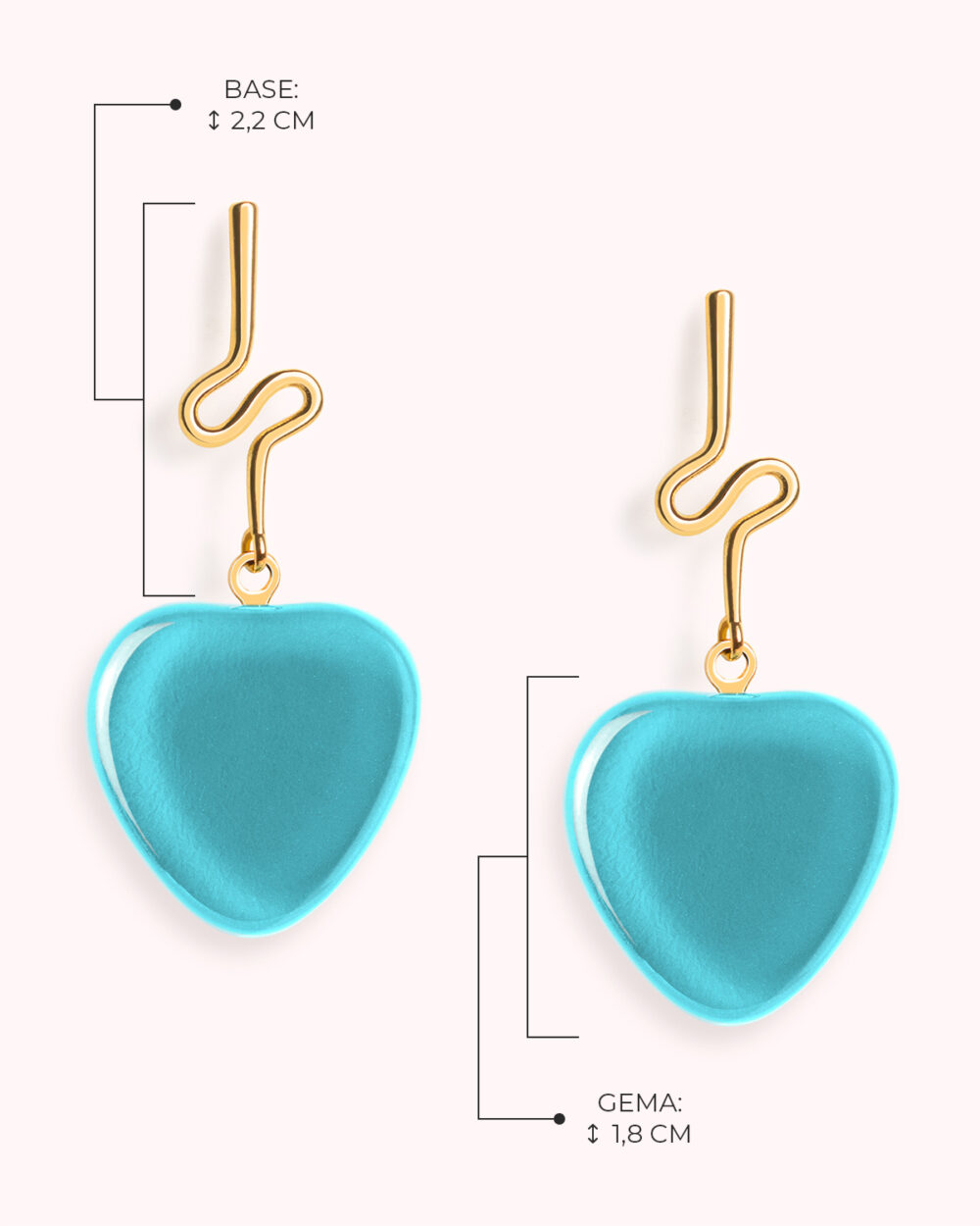 Brinco Orla Azul Turquesa - Banho Ouro 18K - Image 3