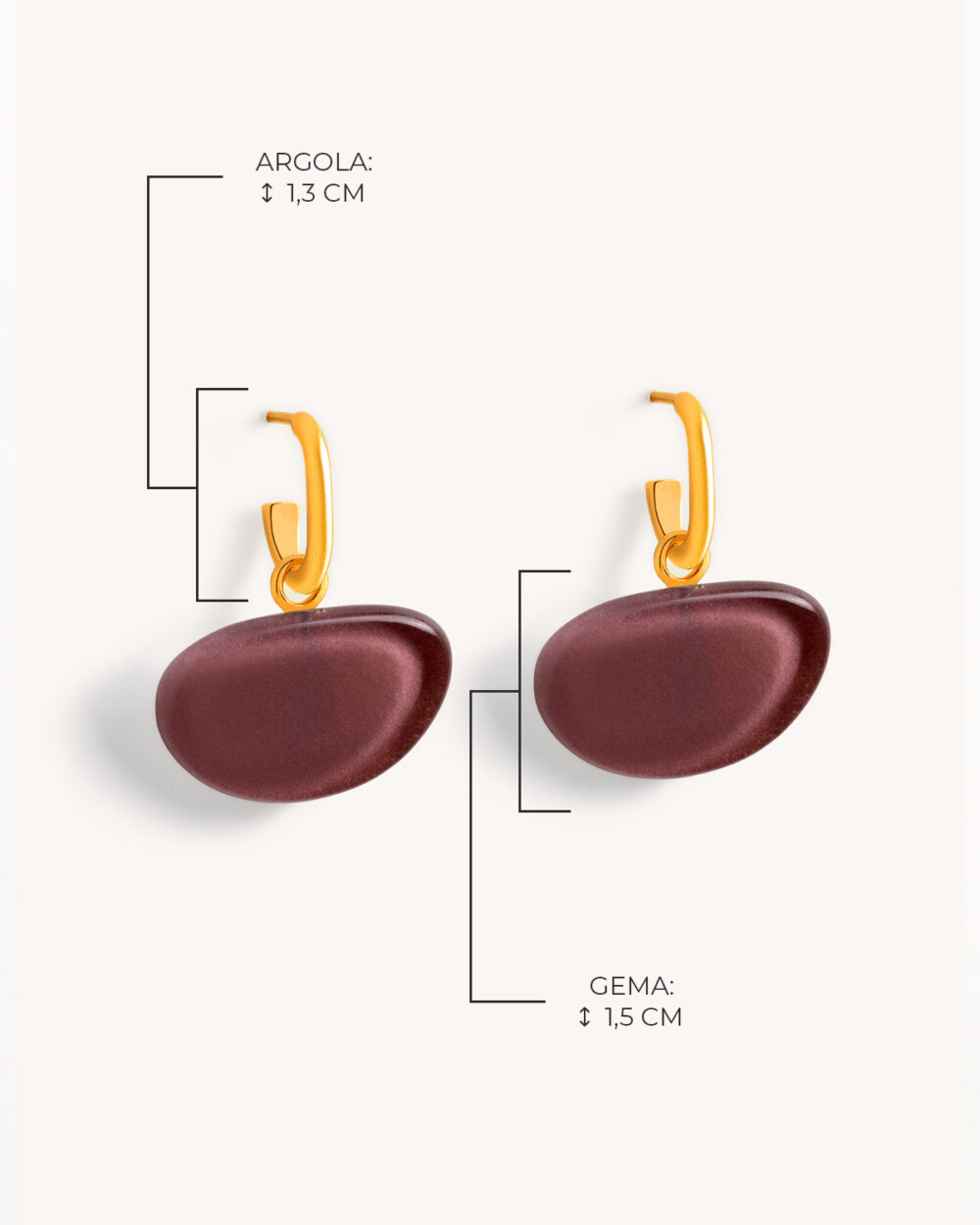 Brinco Domo Uva – Banho Ouro 18K - Image 3