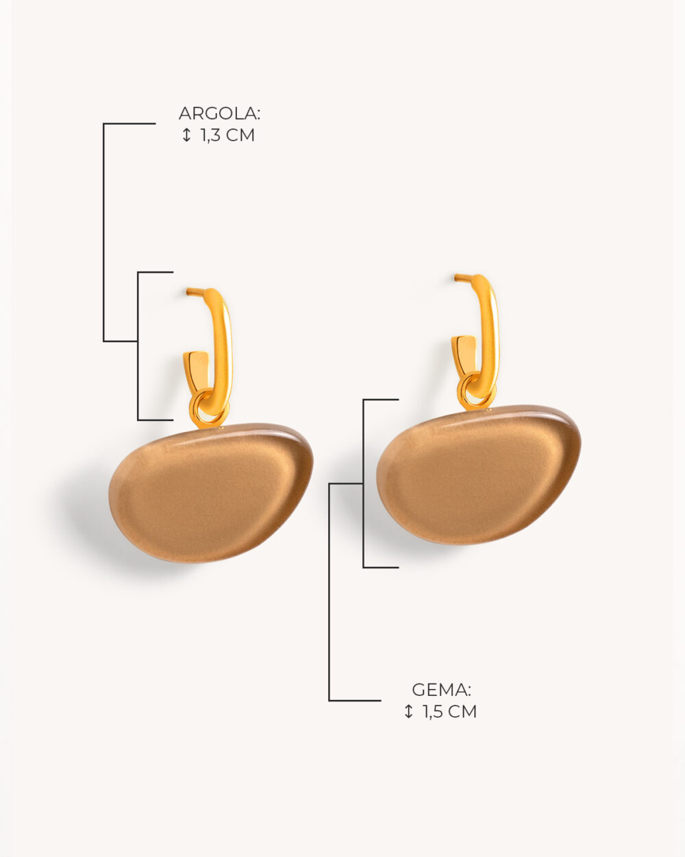 Brinco Domo Ocre – Banho Ouro 18K - Image 3