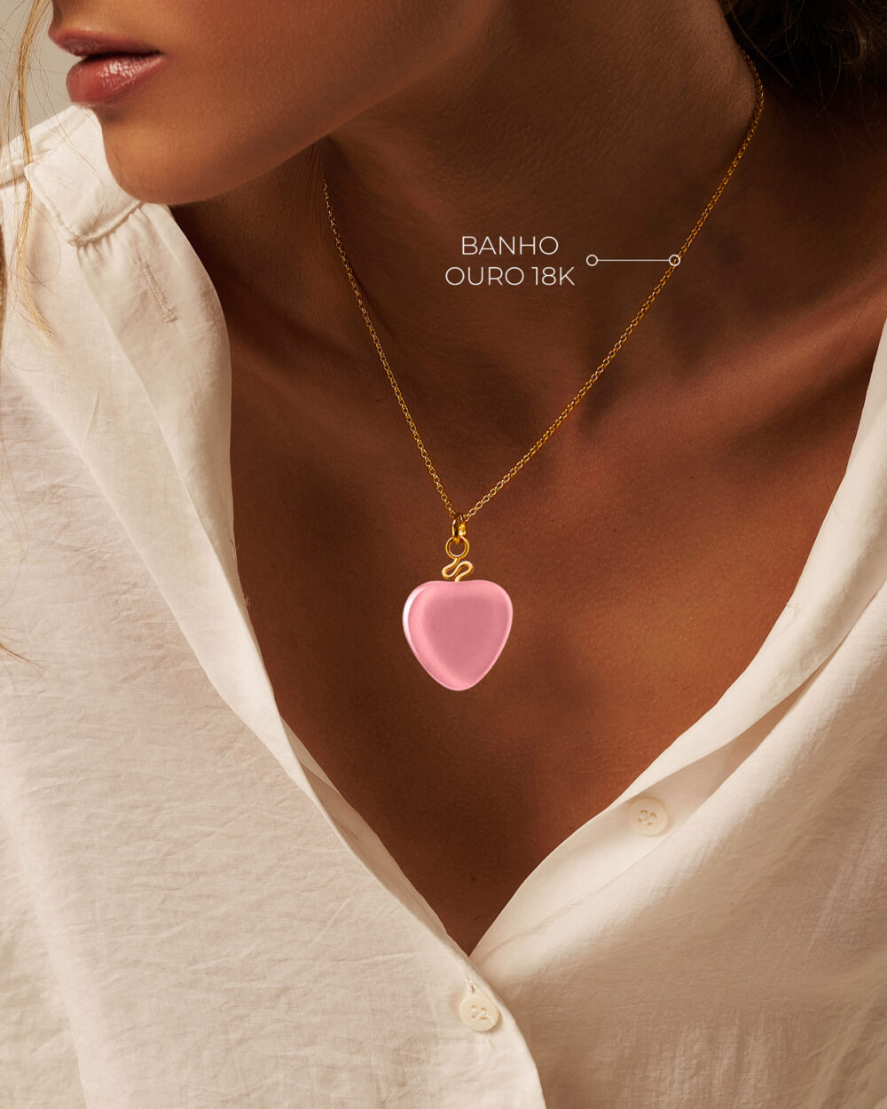 Colar Orla Rosa – Banho Ouro 18K - Image 4