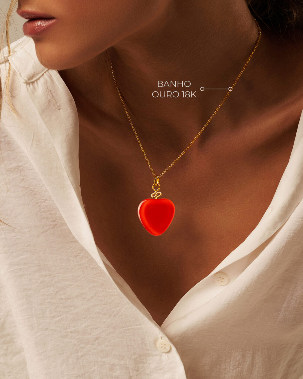 Colar Orla Vermelho – Banho Ouro 18K - Image 4