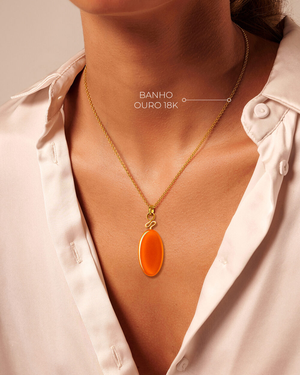 Colar Costa Laranja – Banho Ouro 18K - Image 4