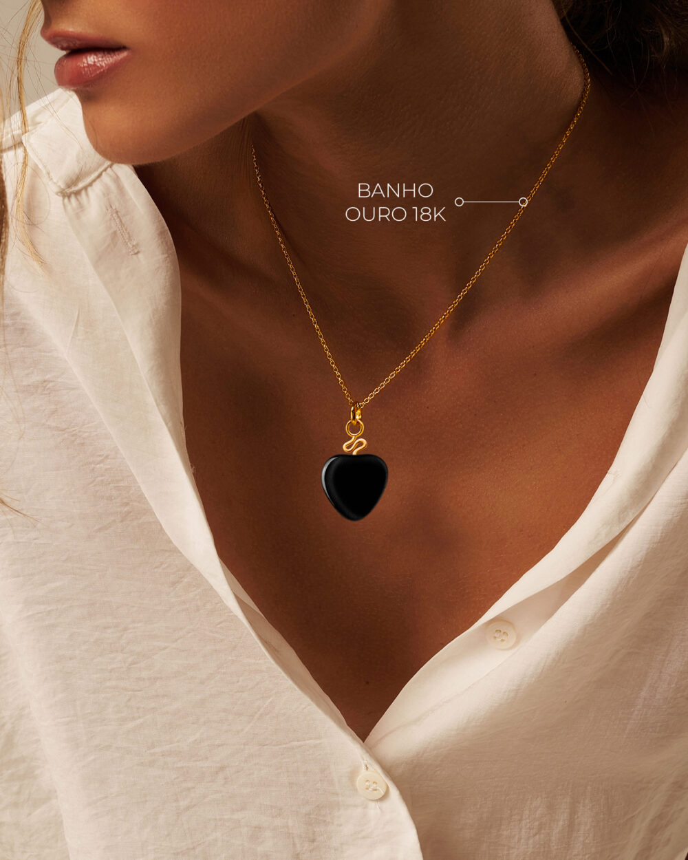 Colar Mini Orla Preto – Banho Ouro 18K - Image 4