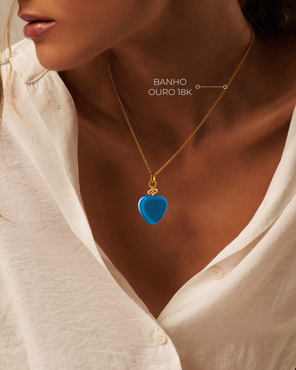 Colar Mini Orla Azul – Banho Ouro 18K - Image 4