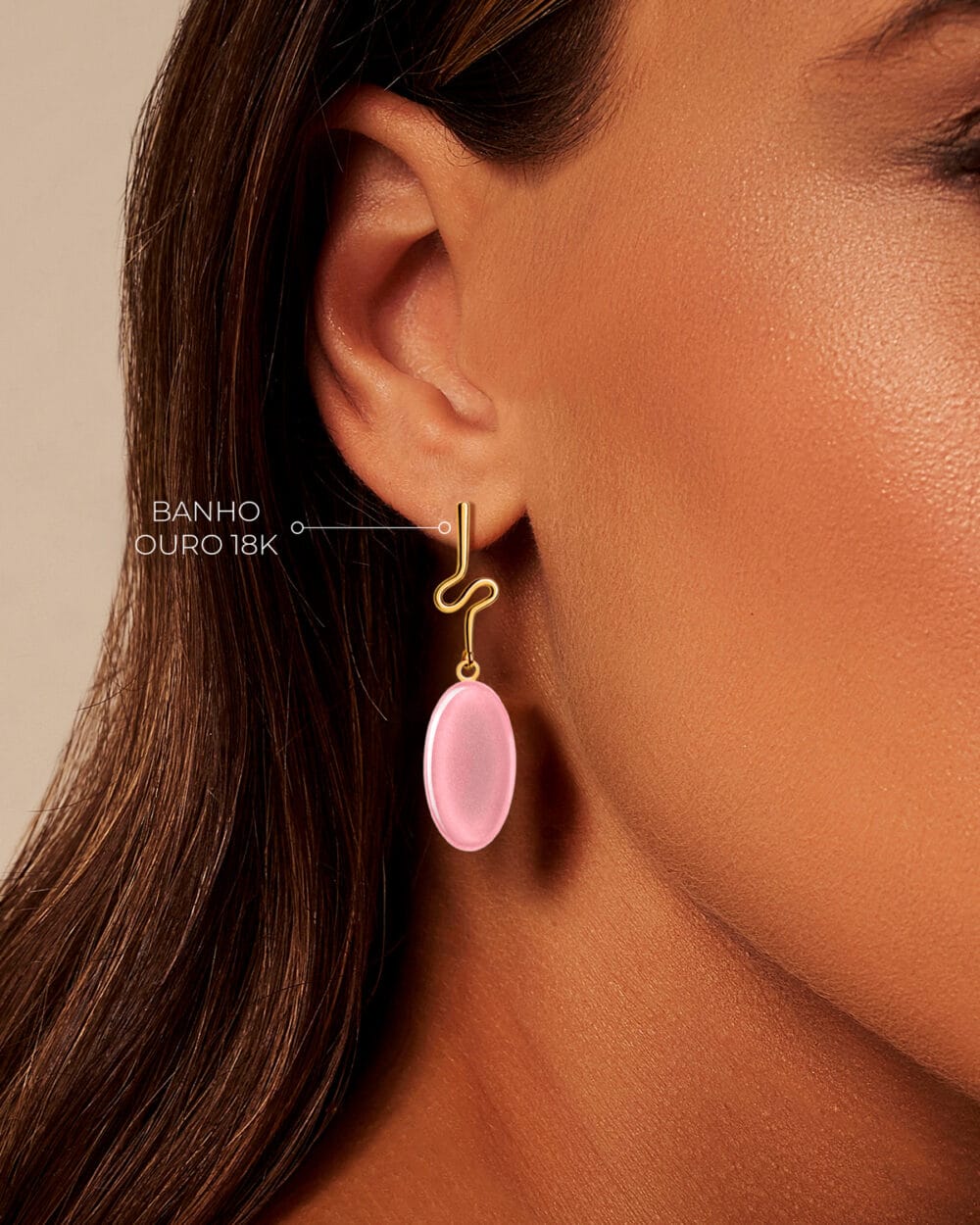 Brinco Costa Rosa – Banho Ouro 18K - Image 4
