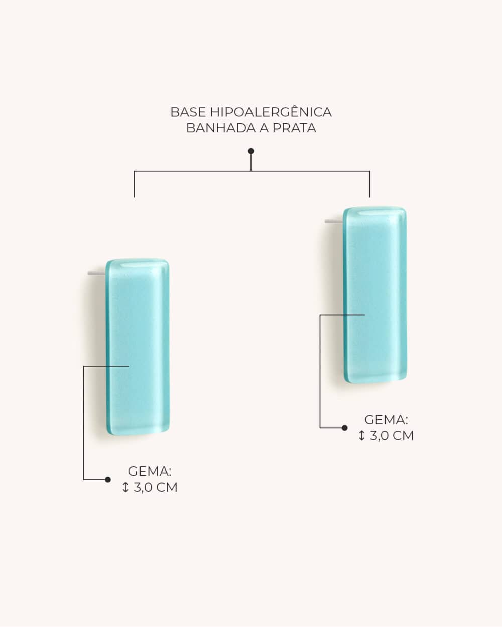 Brinco Retângulo Azul Claro - Image 4
