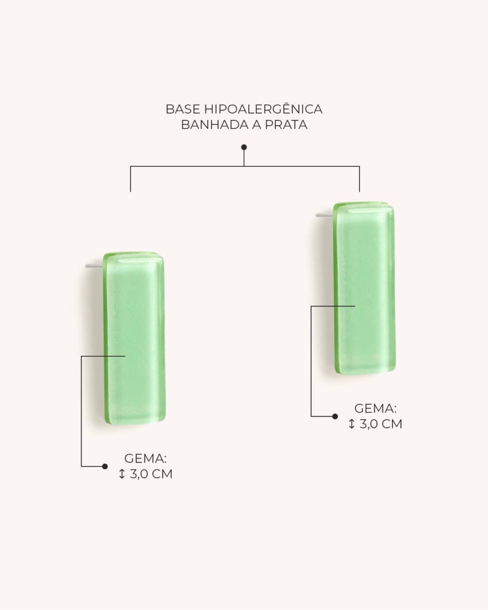 Brinco Retângulo Ciano - Image 4