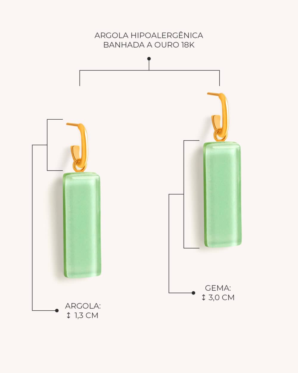 Argola Retângulo Ciano – Banho Ouro 18K - Image 4