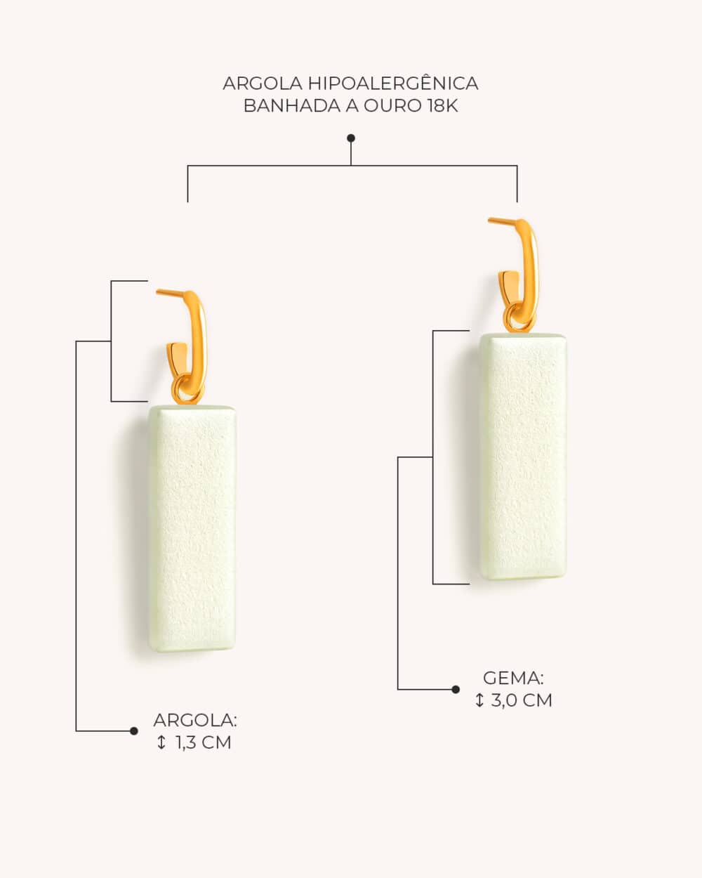 Argola Retângulo Pérola – Banho Ouro 18K - Image 4