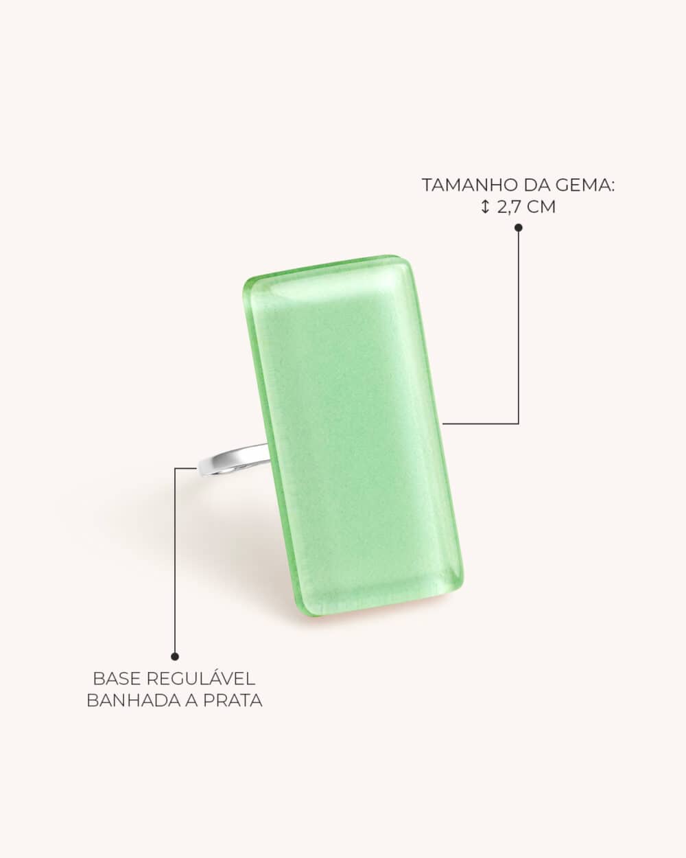Anel Retângulo Ciano - Image 3