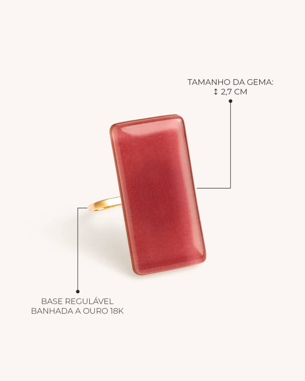 Anel Retângulo Uva – Banho Ouro 18K - Image 3