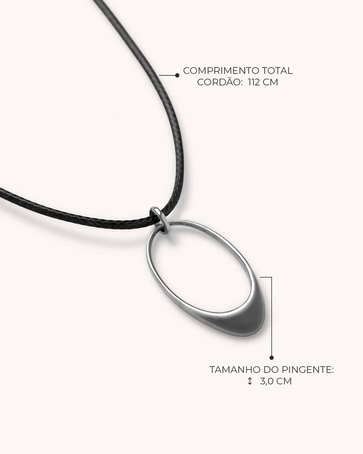 Colar Mini Arco Cordão - Prata Vintage - Image 3