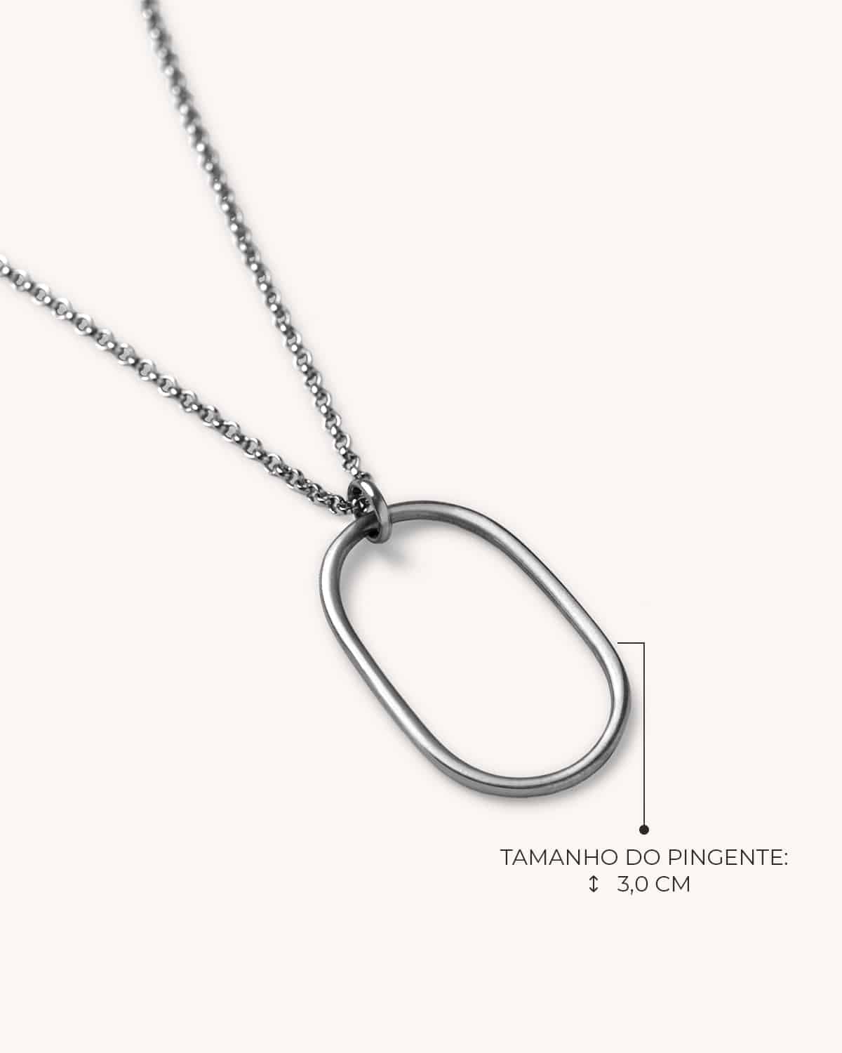 Colar Mini Elipse - Prata Vintage - Image 3