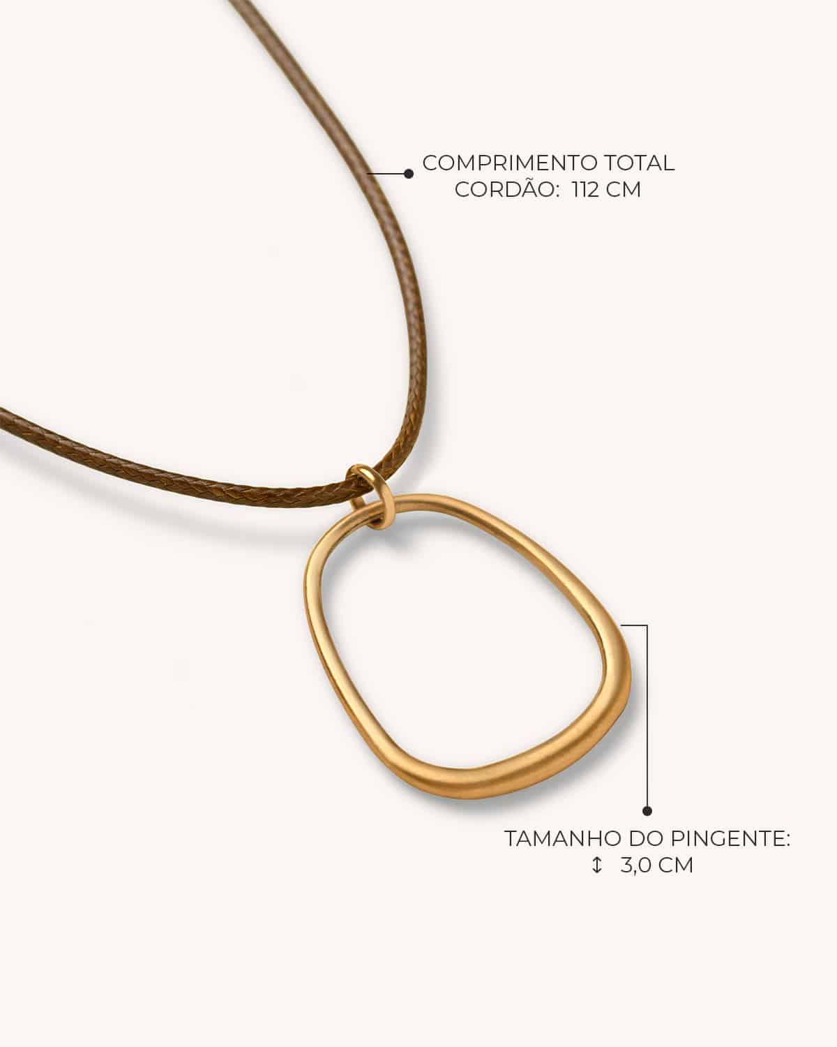Colar Mini Trapézio Cordão - Ouro Vintage 18K - Image 3