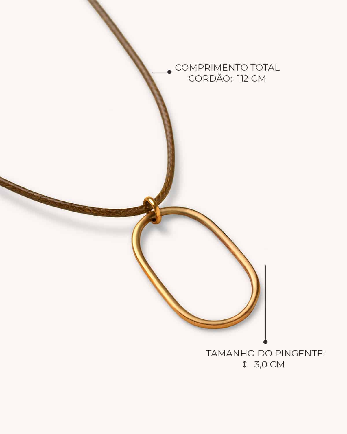 Colar Mini Elipse Cordão - Ouro Vintage 18K - Image 3