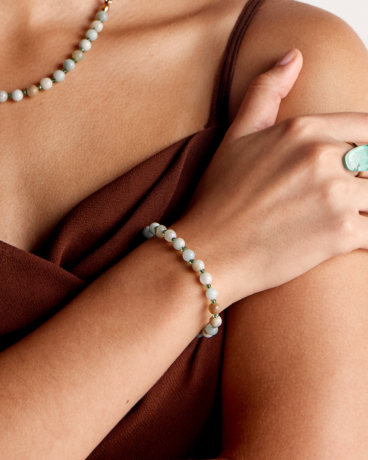 Pulseira Amazonita - Ouro Vintage 18K - Image 2