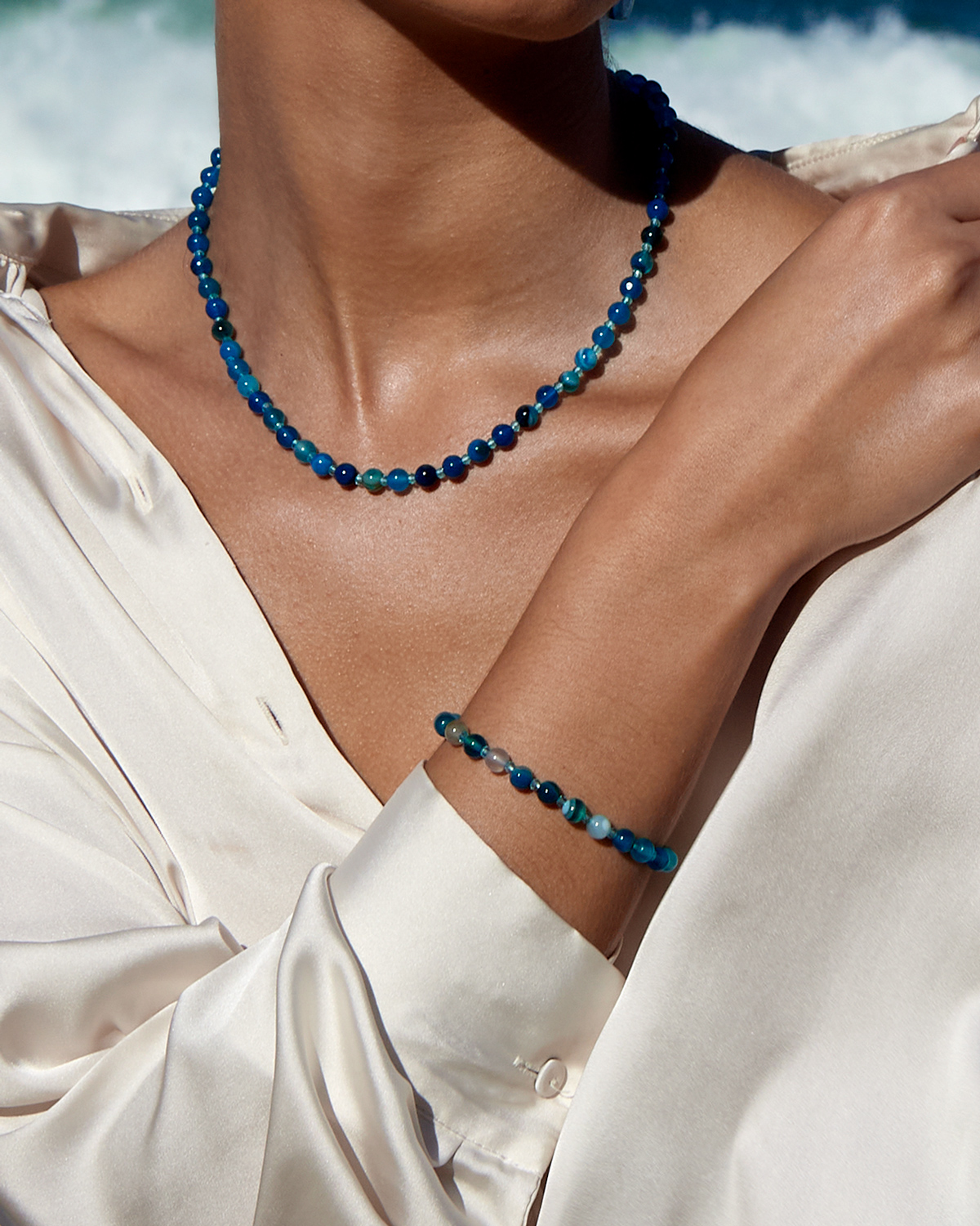 Pulseira Ágata Azul - Prata Vintage - Image 2