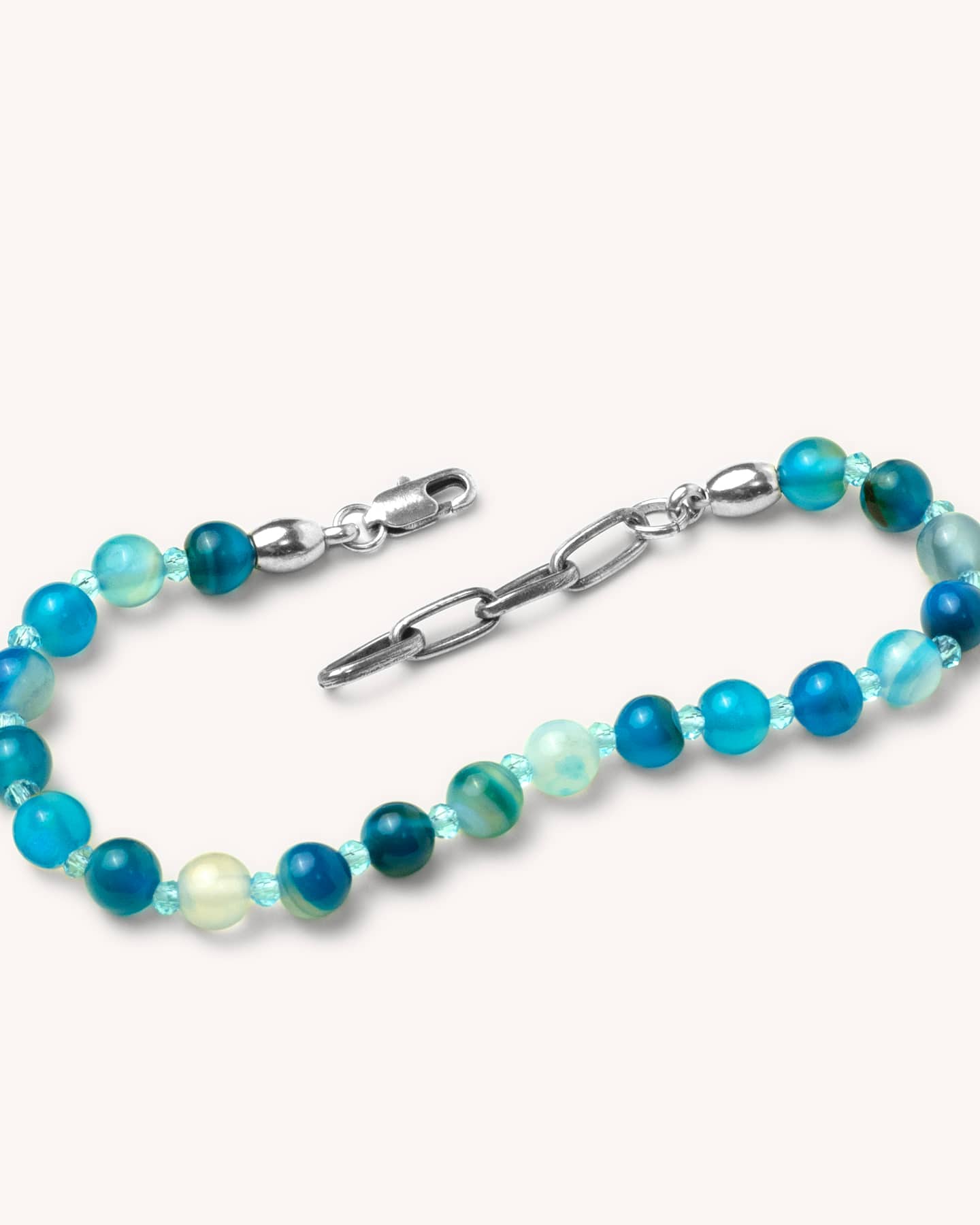 Pulseira Ágata Azul - Prata Vintage - Image 3