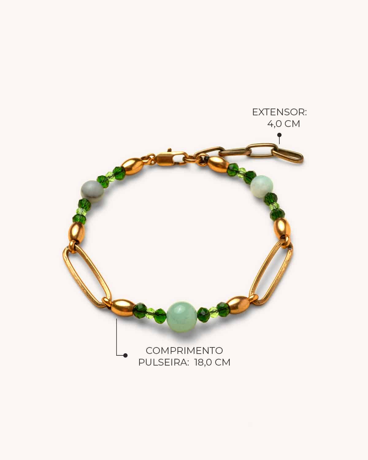 Pulseira Amazonita e Corrente - Ouro Vintage 18K - Image 3