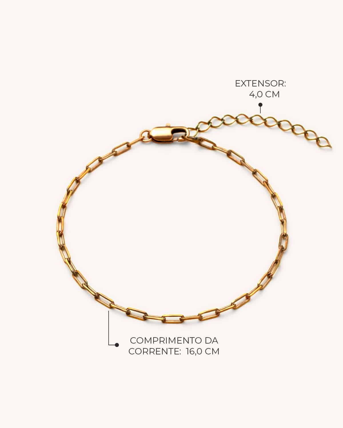 Pulseira Cadeado Fino - Ouro Vintage 18K - Image 2