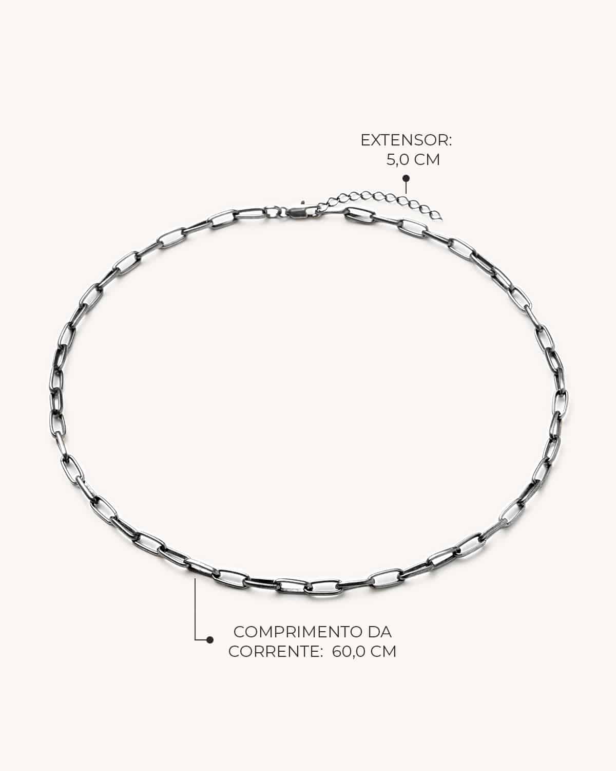 Corrente Cadeado 60 - Prata Vintage - Image 2