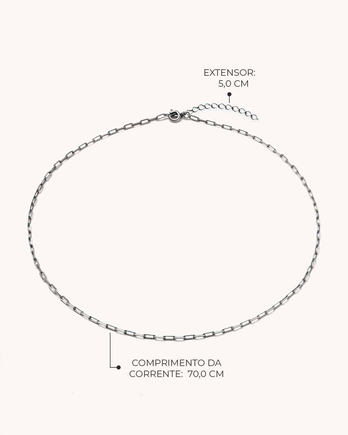 Corrente Cadeado Fino 70 - Prata Vintage - Image 2