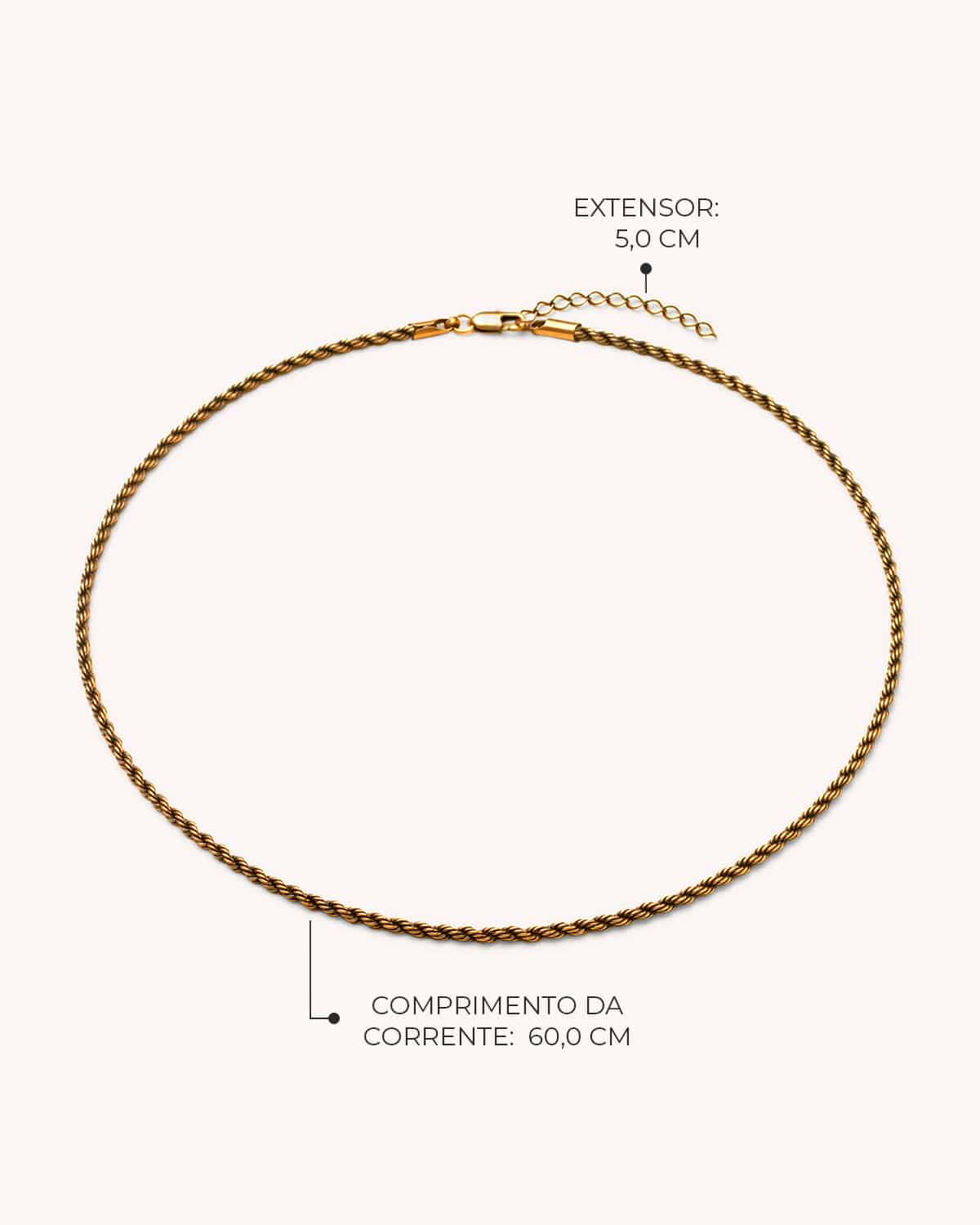 Corrente Torcida 60 - Ouro Vintage 18K - Image 2