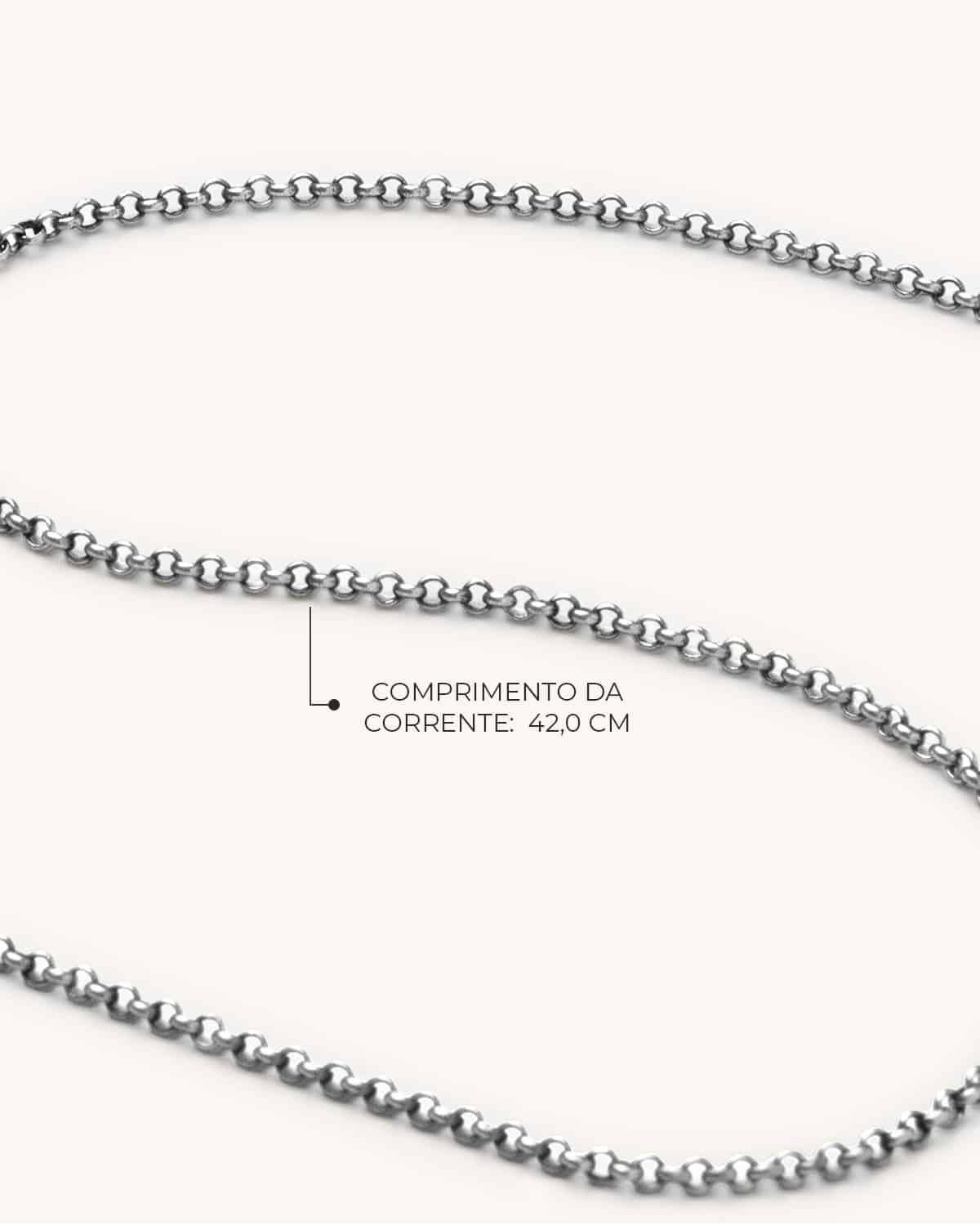 Colar Mini Aro Laranja - Prata Vintage - Image 4