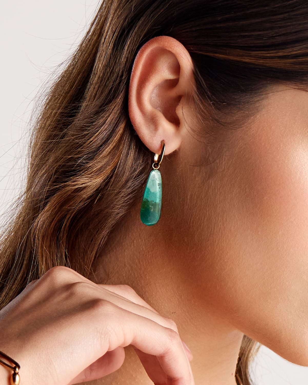 Argola Leme Verde - Ouro Vintage 18K - Image 2