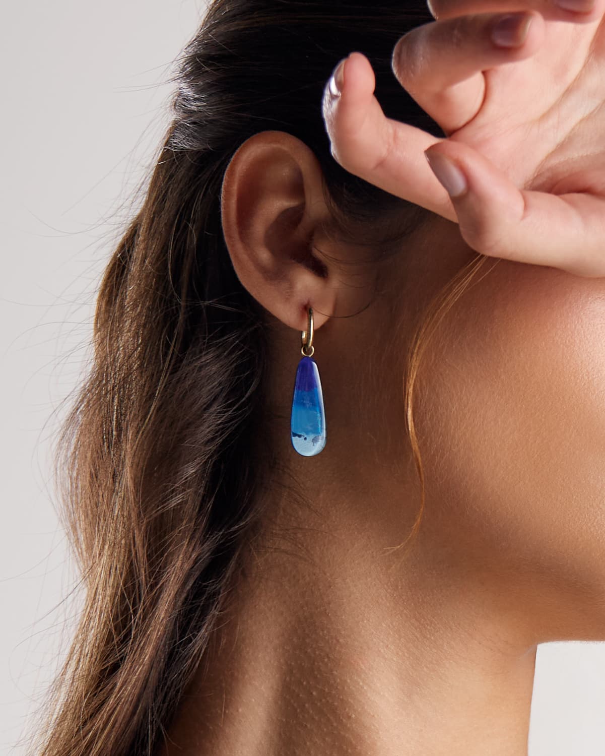 Argola Leme Azul - Prata Vintage - Image 2