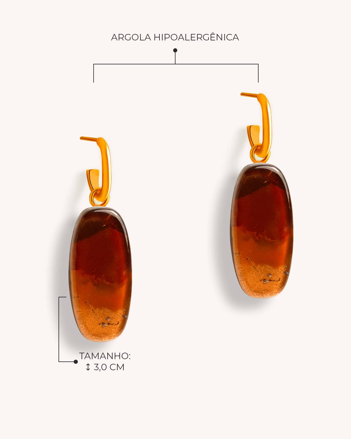 Argola Remo Marrom - Ouro Vintage 18K - Image 3