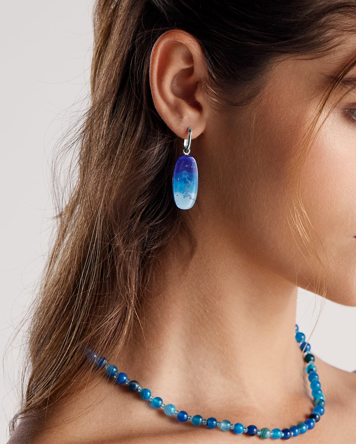 Argola Remo Azul - Prata Vintage - Image 2