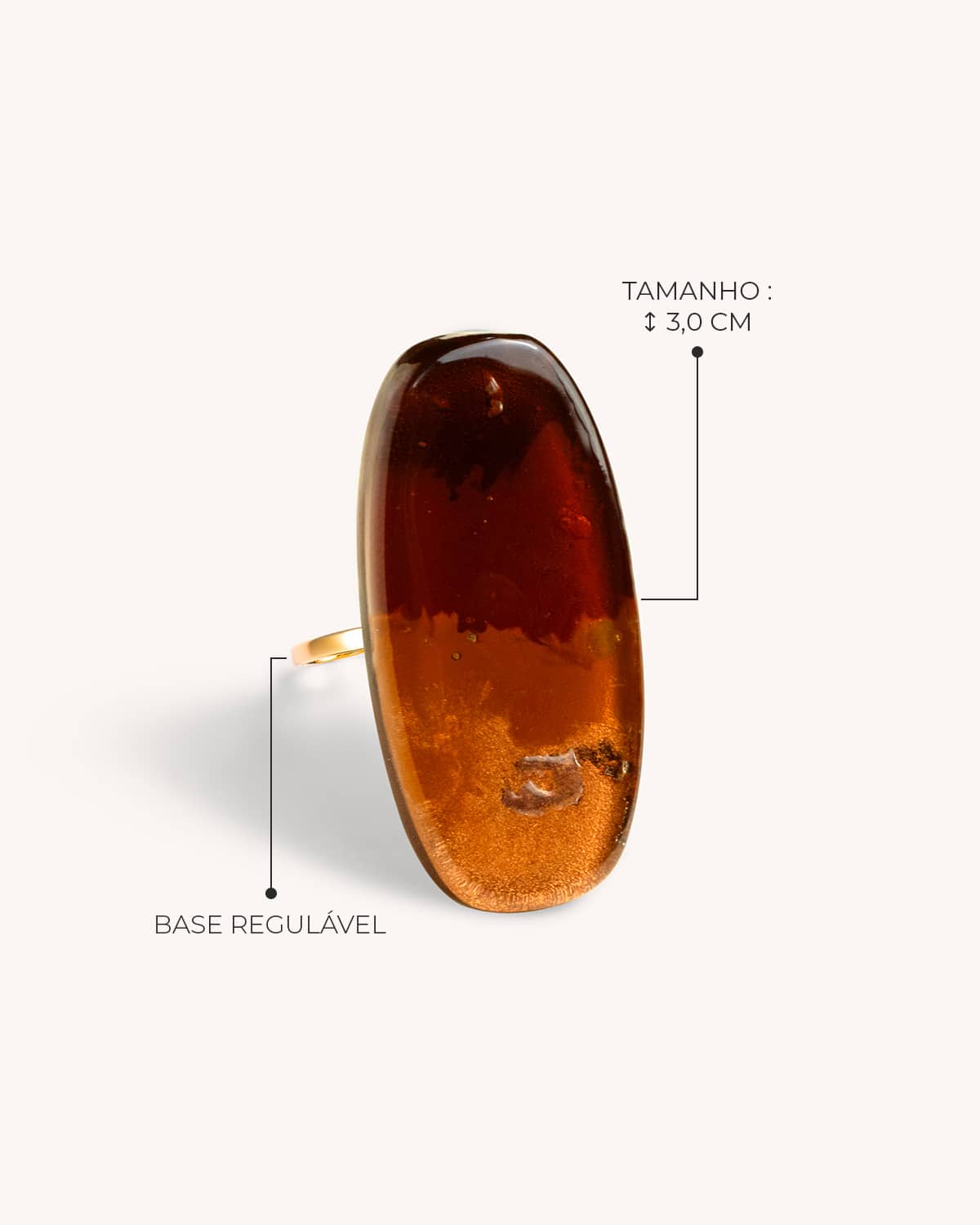 Anel Remo Marrom - Ouro Vintage 18K - Image 2