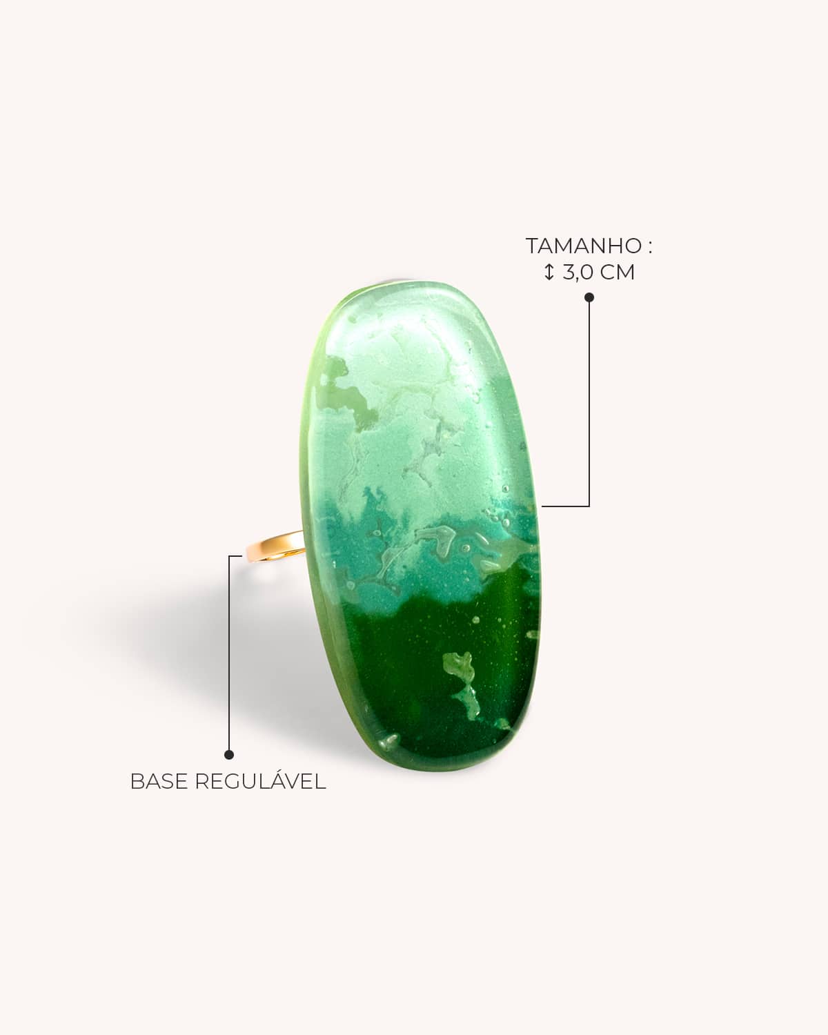 Anel Remo Verde - Ouro Vintage 18K - Image 3